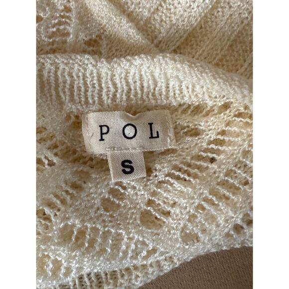 POL Boho Cream Open Weave Loose Knit Sweater S New - Picture 5 of 5